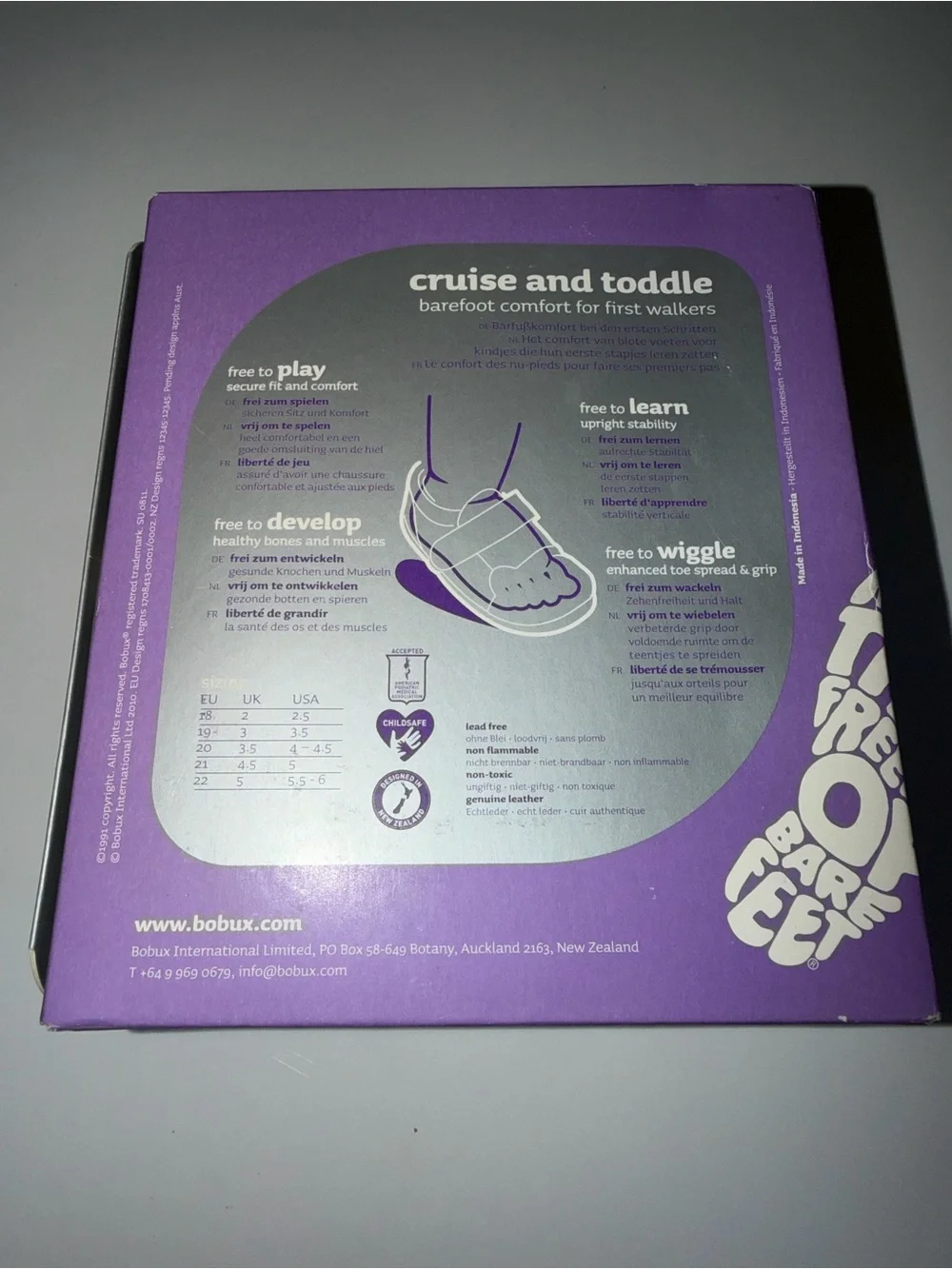 NWT Bobux Step Up Navy Leather Sandals Size 4-4.5 Baby First Walker 20 EU